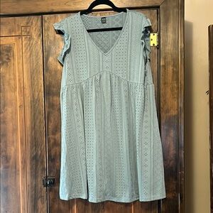 Universal Thread Green Pleated Mini Sundress